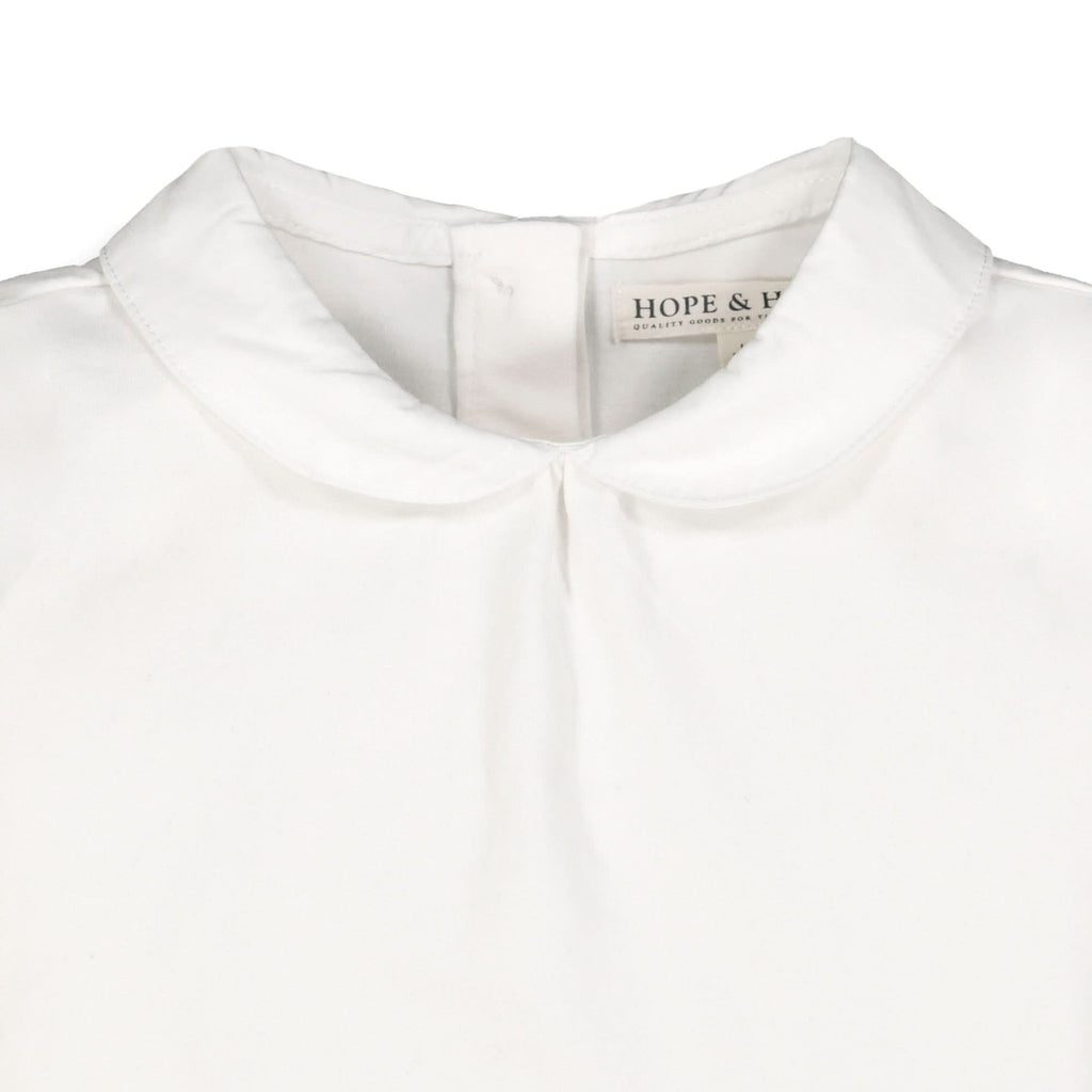 Knit Top with Woven Collar