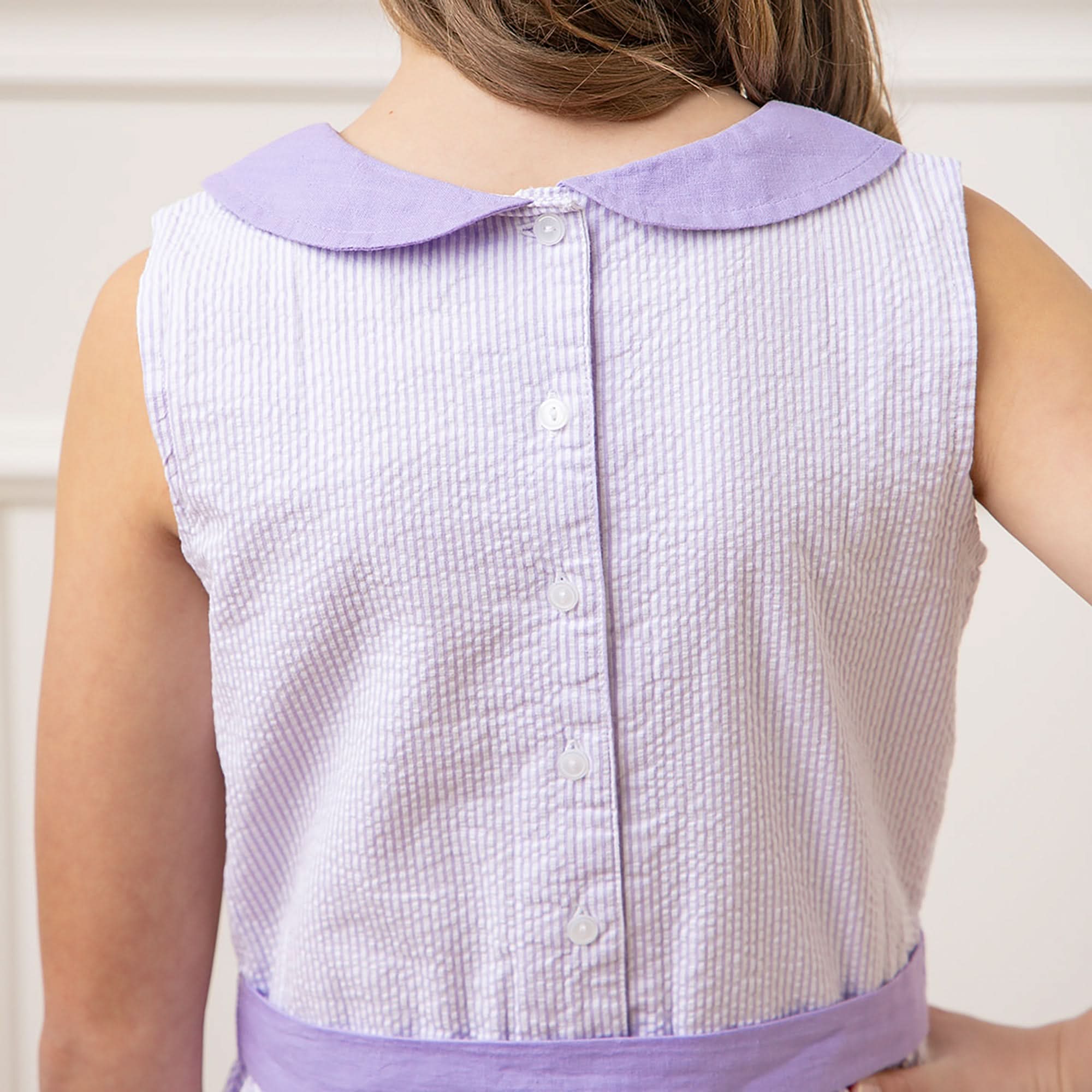 Organic Seersucker Peter Pan Collar Dress - Baby