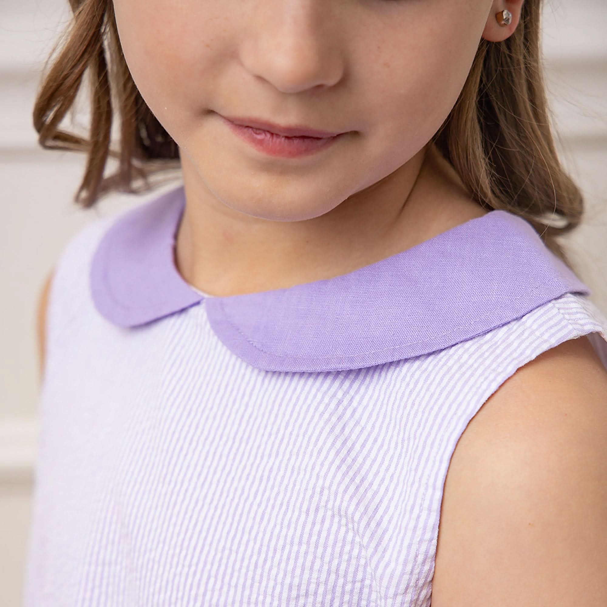 Organic Seersucker Peter Pan Collar Dress