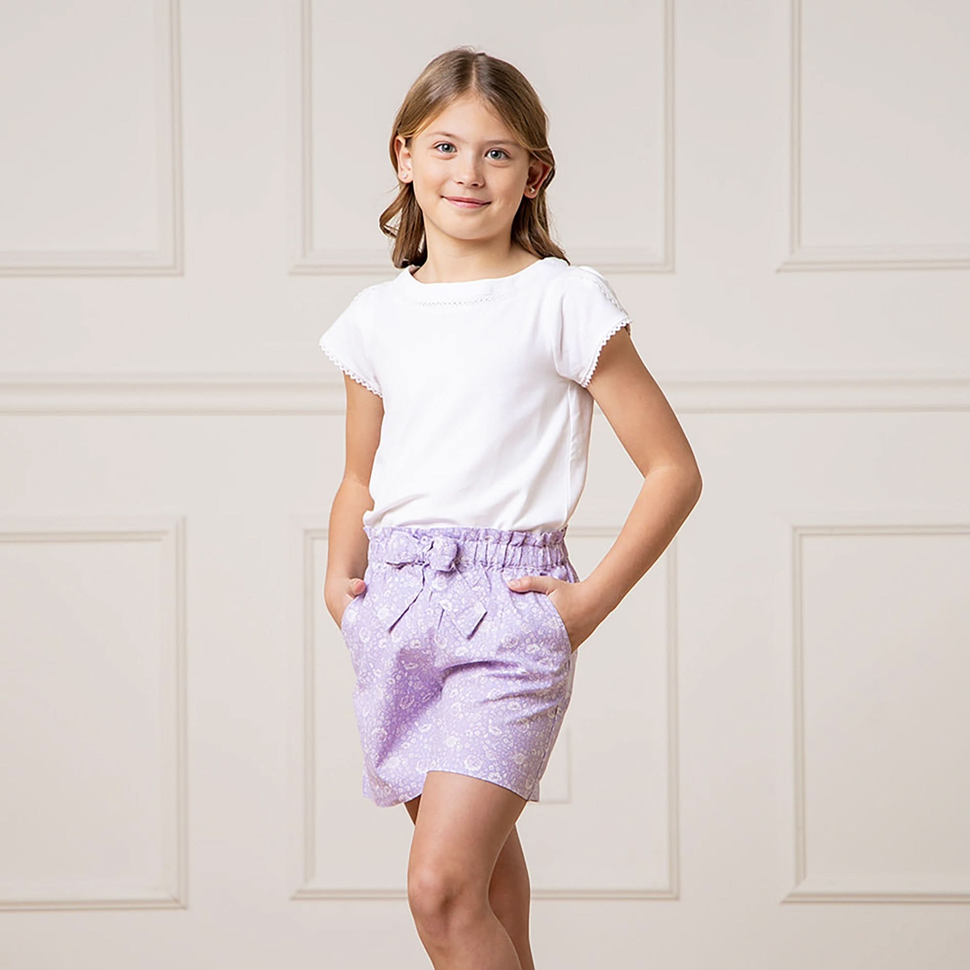 Linen Pull-On Paperbag Shorts