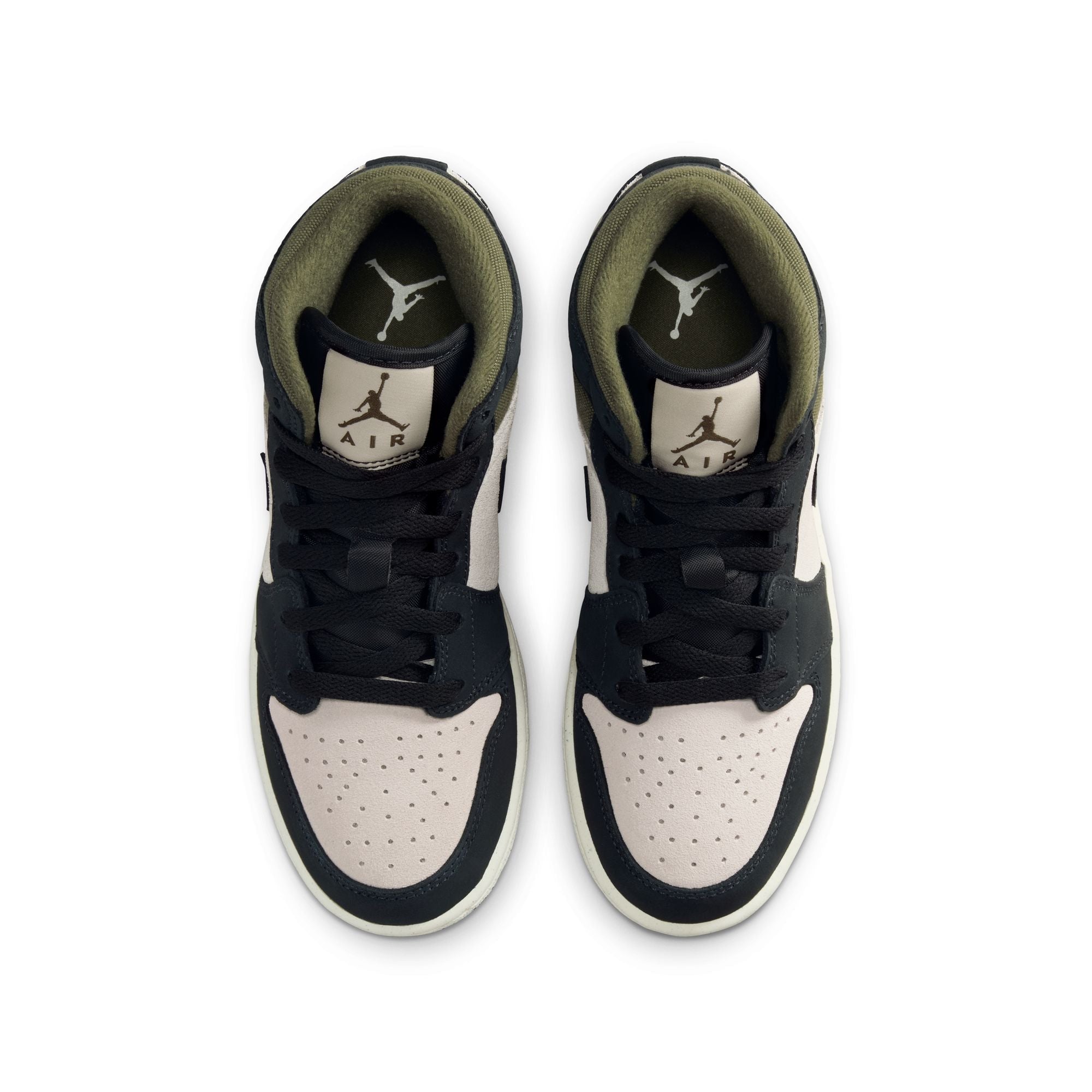 Air Jordan Big Kids 1 Mid- Light Orewood Brown