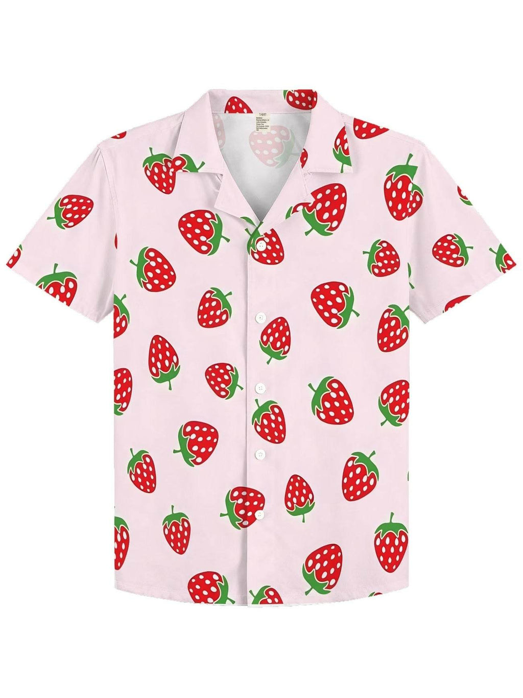 Boys’ Strawberry Print Cuban Collar Shirt – Sweet & Stylish Summer Button-Up