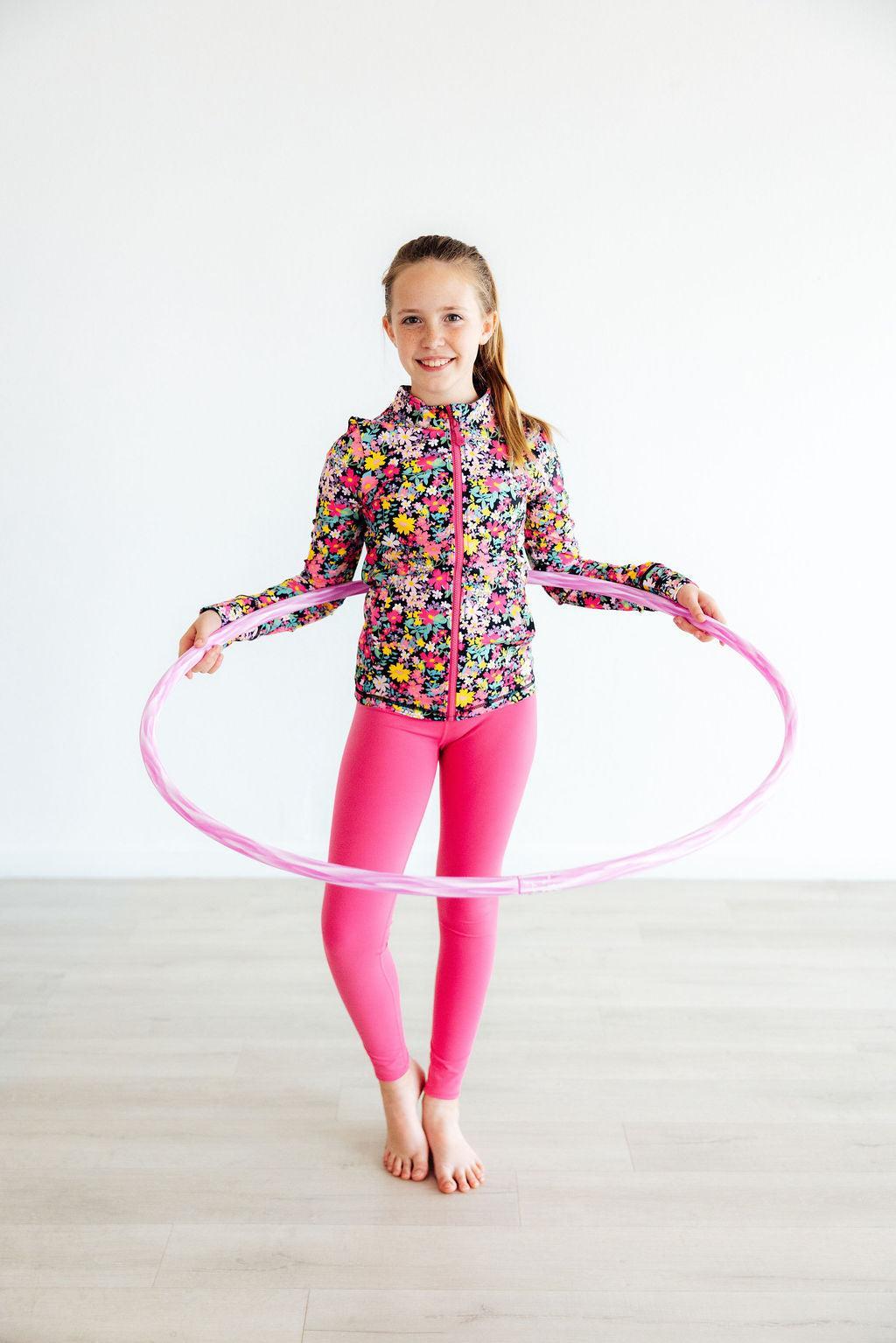 SALE Flexible Floral Full-Zip Ruffle Active Jacket
