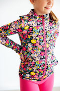 SALE Flexible Floral Full-Zip Ruffle Active Jacket