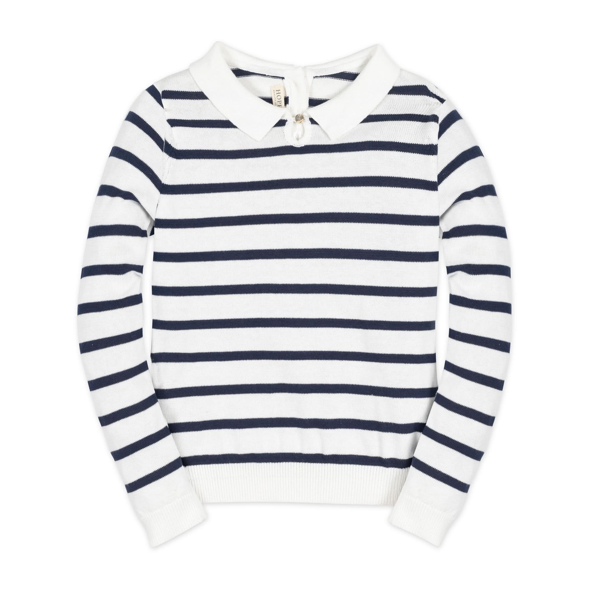 Organic French Collared Keyhole Sweater