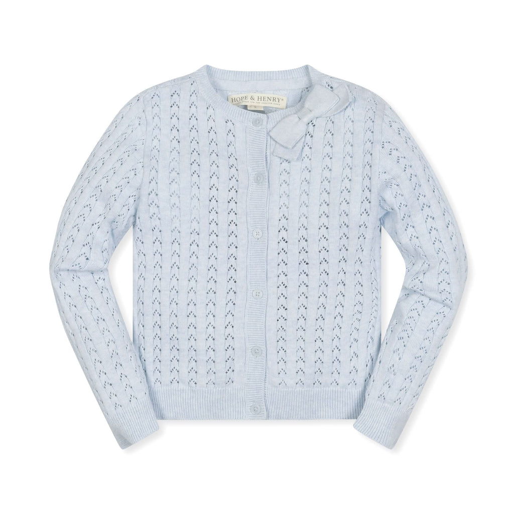 Organic Pointelle Bow Cardigan - Baby