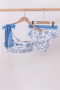 Blue beach sea women swimsuit set