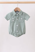 Sage pocket button down bubble