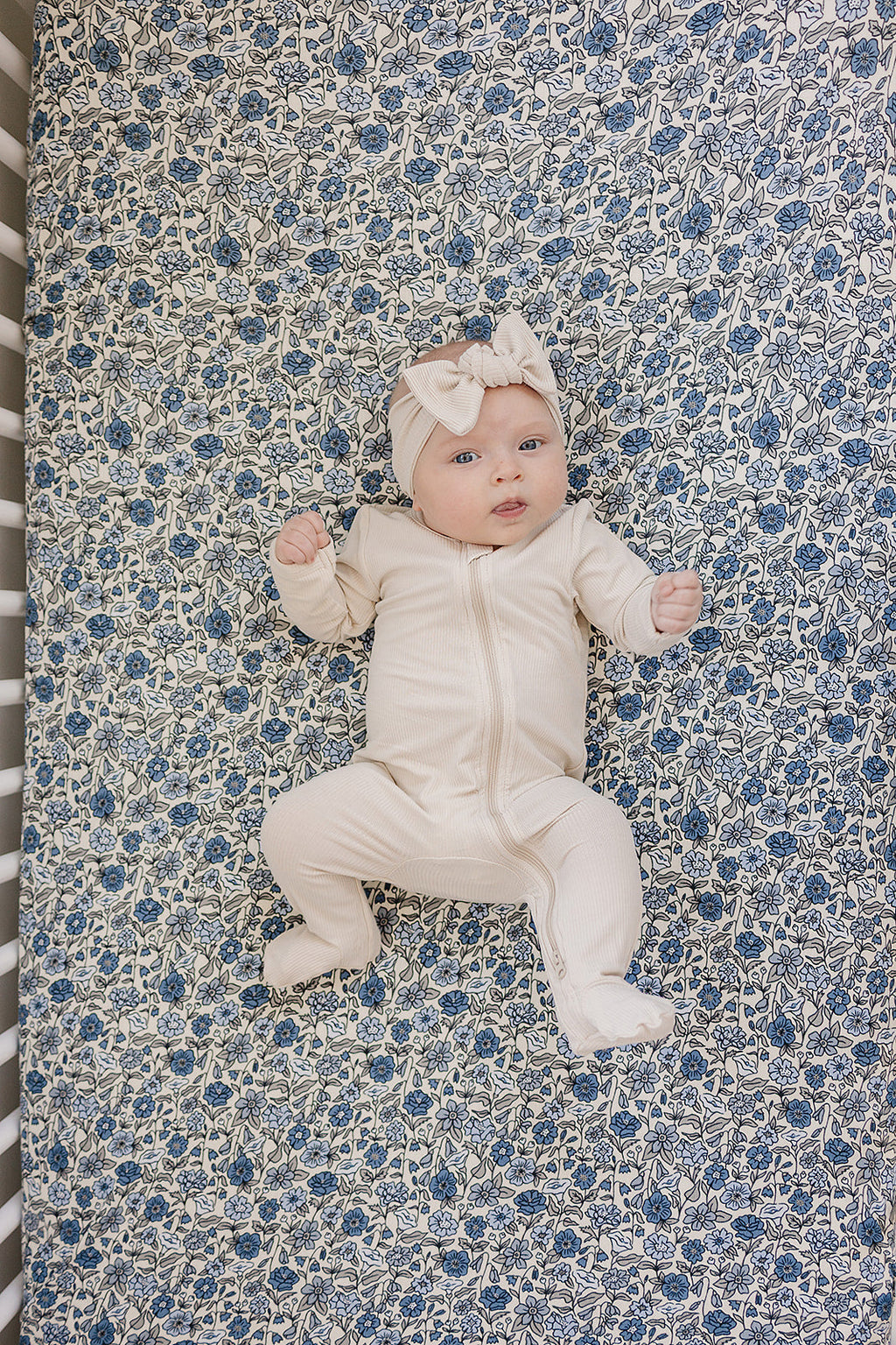 Bluebell Pointelle Bamboo Stretch Crib Sheet