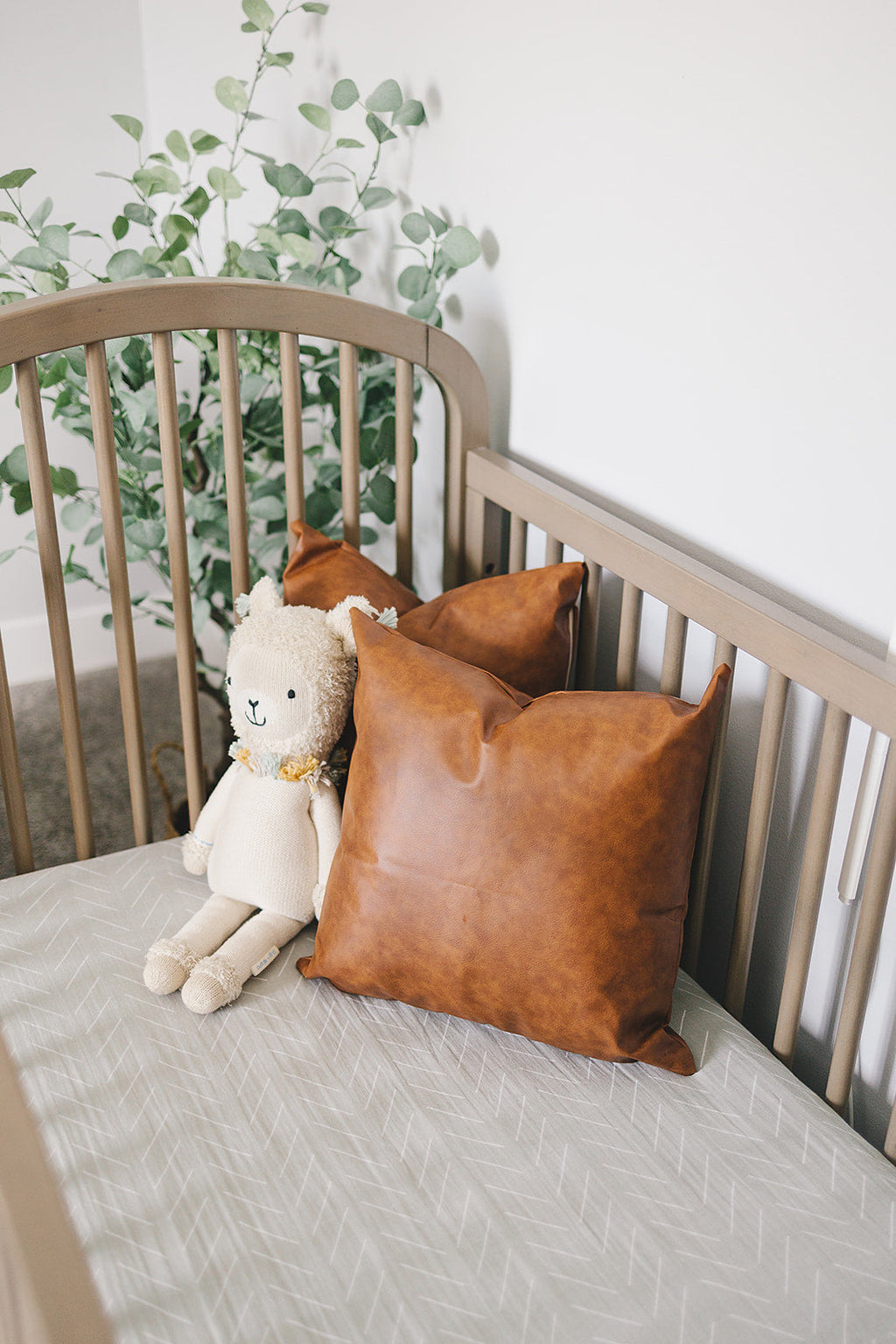 Desert Sage Muslin Crib Sheet