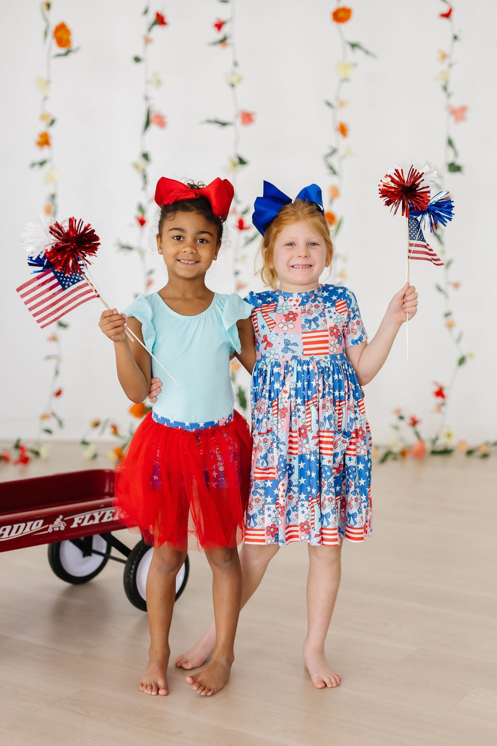 SALE Patriotic Patchwork S/S Pocket Twirl Dress