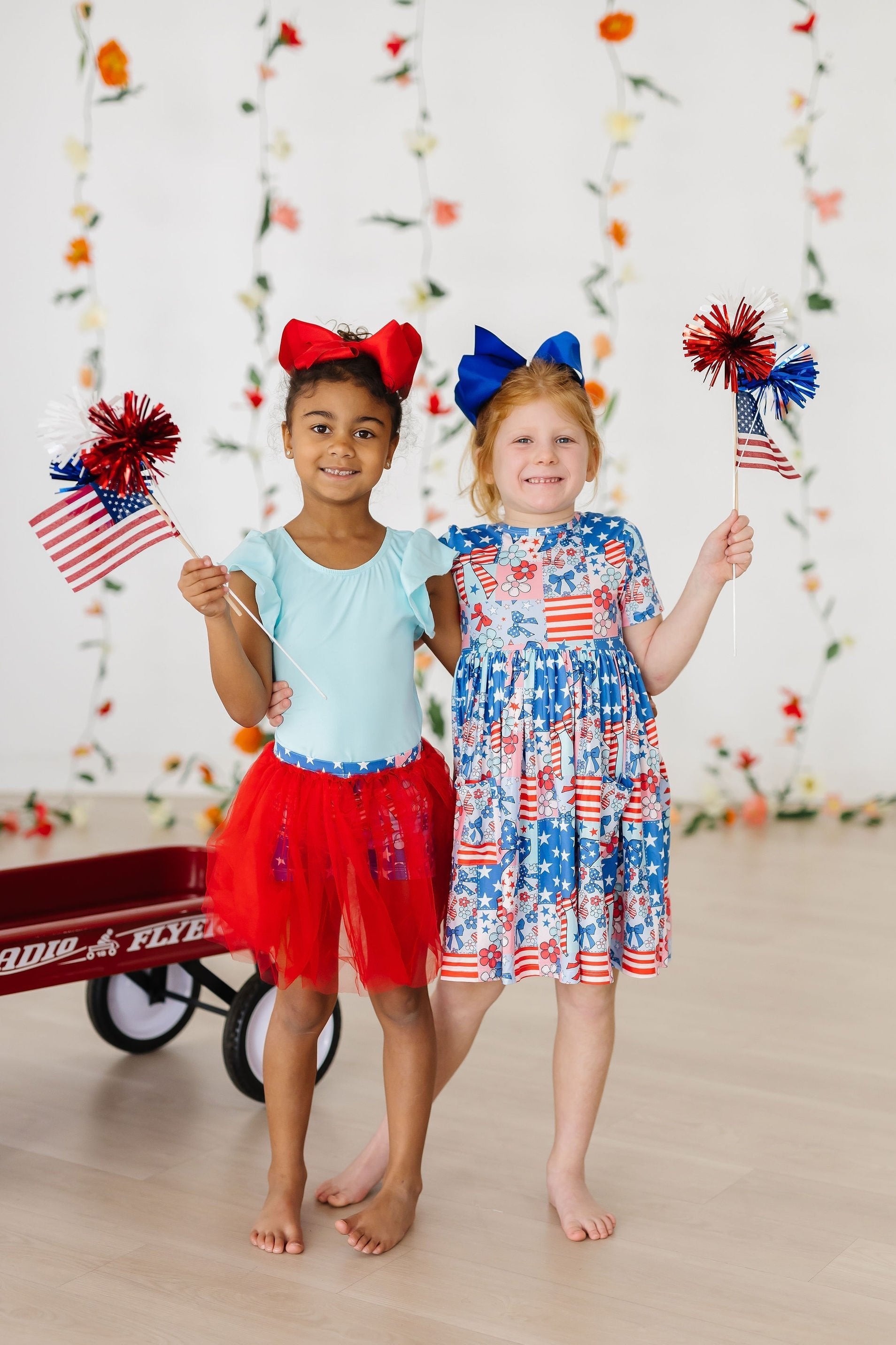 SALE Patriotic Patchwork S/S Pocket Twirl Dress