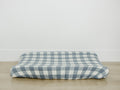 Dusty Blue Gingham Muslin Changing Pad Cover