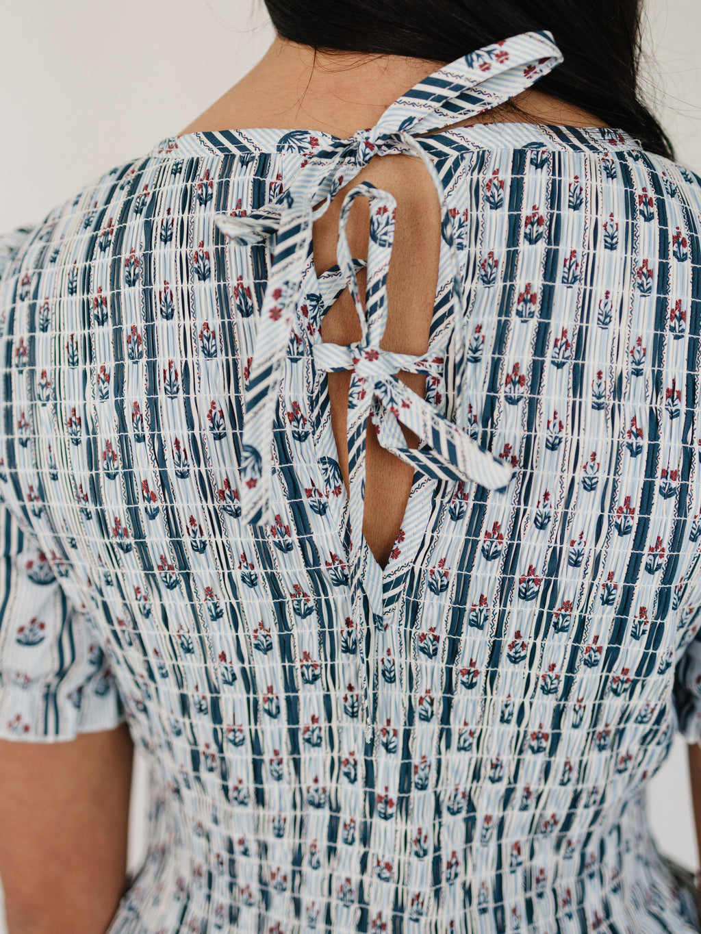 Adult Block Print Floral Dress