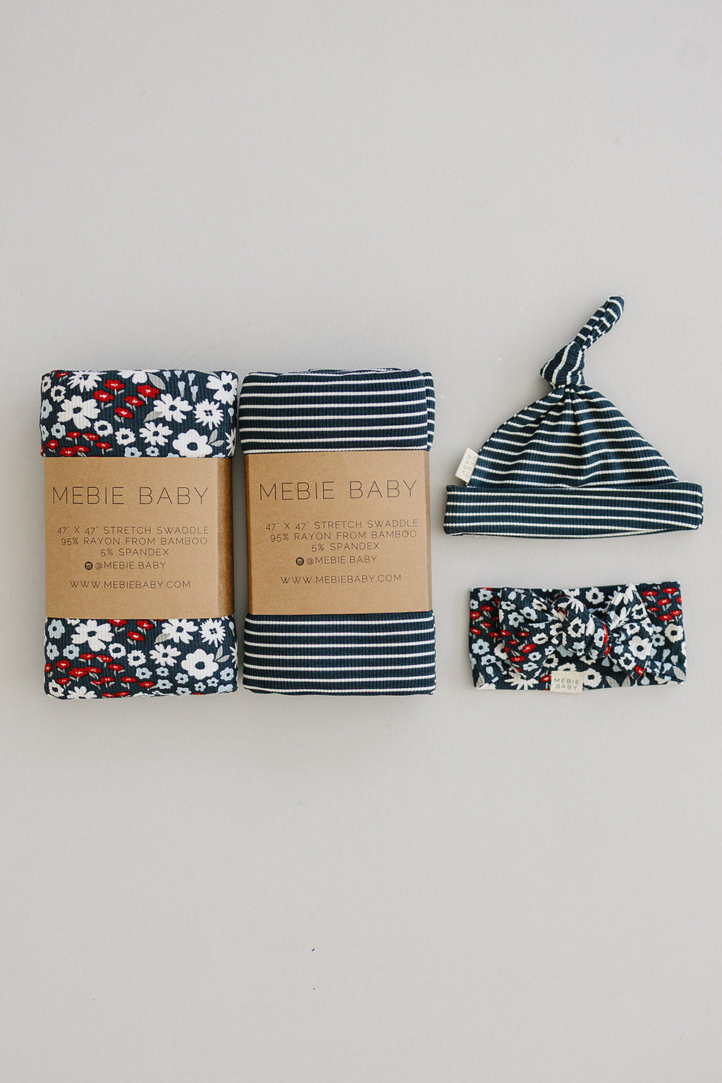Americana Floral Ribbed Bamboo Head Wrap