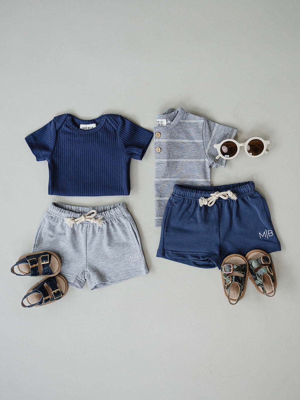 Grey Pocket Cotton Shorts