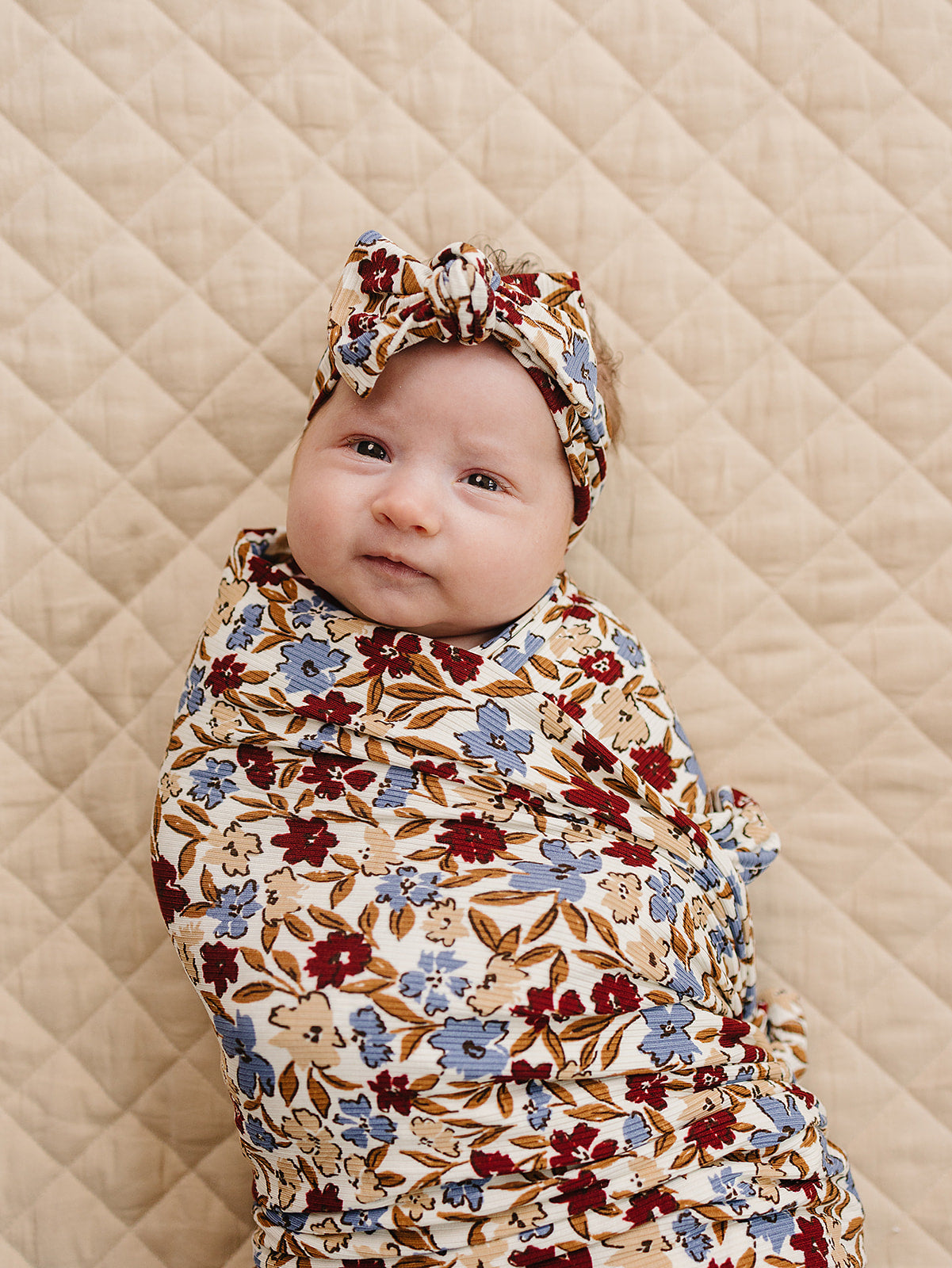 Desert Floral Ribbed Bamboo Head Wrap