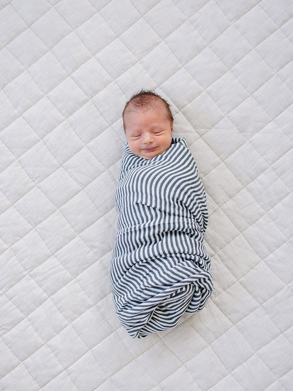 Green Stripes Muslin Swaddle Blanket