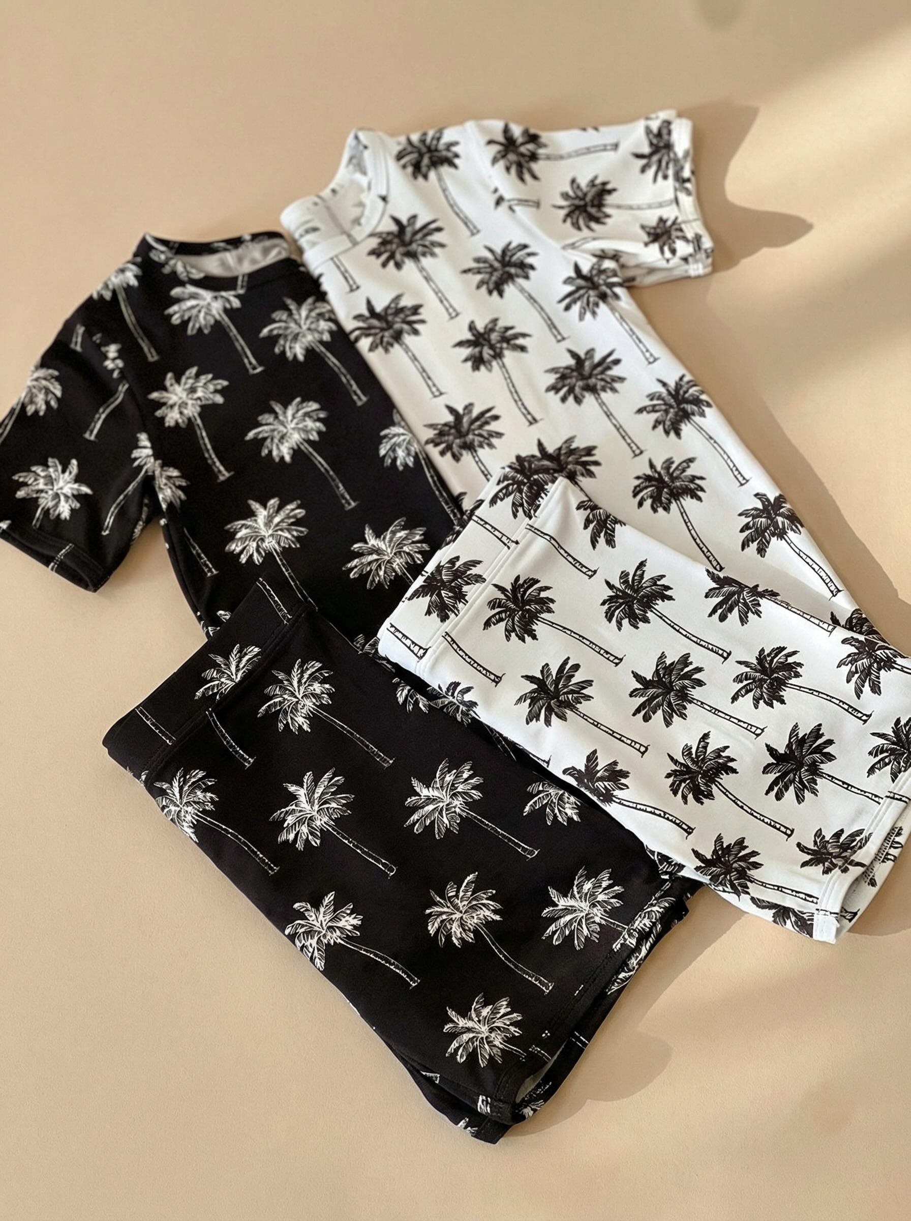Bamboo Shorts Set | Palm Style Black